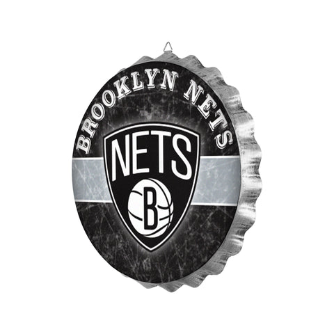Brooklyn Nets Metal Distressed Bottle Cap Sign