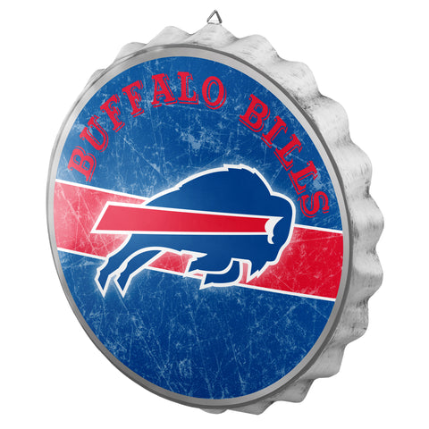 Buffalo Bills Metal Distressed Bottle Cap Sign