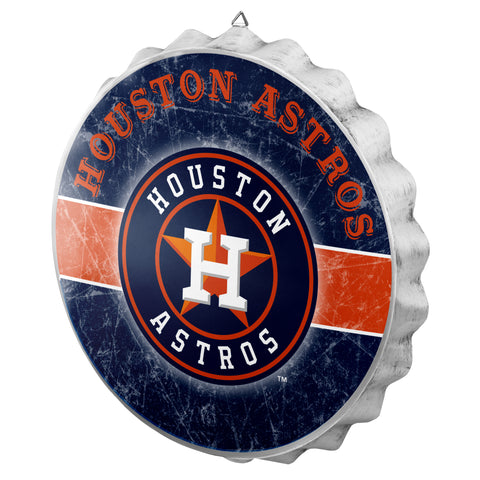 Houston Astros Metal Distressed Bottle Cap Sign