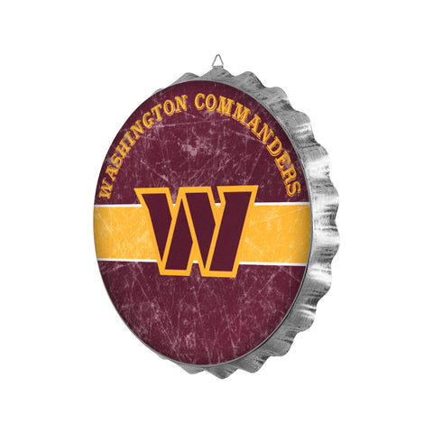 Washington Commanders Metal Distressed Bottle Cap Sign