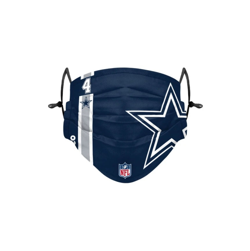 Dallas Cowboys Dak Prescott Player On-Field Sideline Big Logo Adjustable Face Cover
