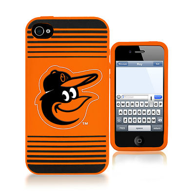 Baltimore Orioles iPhone 4 Silicone Case with Striped Logo