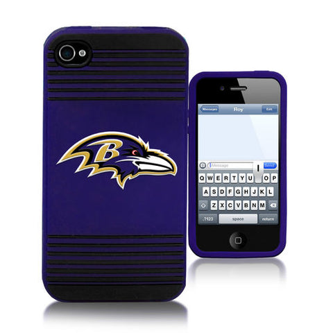 Baltimore Ravens iPhone 4 Silicone Case with Striped Logo