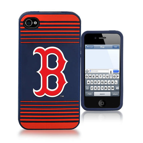 Boston Red Sox iPhone 4 Silicone Case with Striped Logo