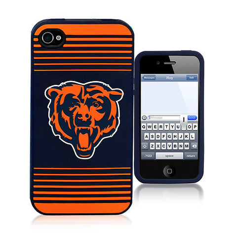 Chicago Bears iPhone 4 Silicone Case with Striped Logo