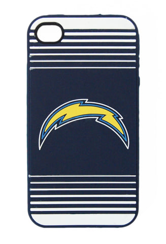 Los Angeles Chargers iPhone 4 Silicone Case with Striped Logo
