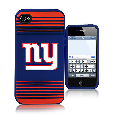 New York Giants iPhone 4 Silicone Case with Striped Logo