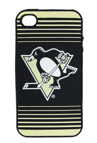 Pittsburgh Penguins iPhone 4 Silicone Case with Striped Logo