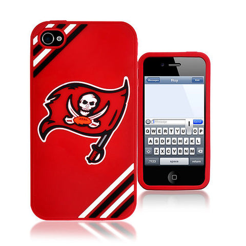 Tampa Bay Buccaneers iPhone 4 Silicone Case with Striped Logo