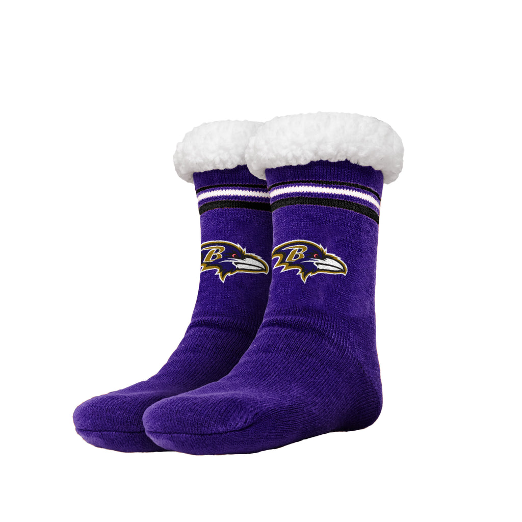 Baltimore Ravens Stripe Logo Tall Footy Slipper Socks