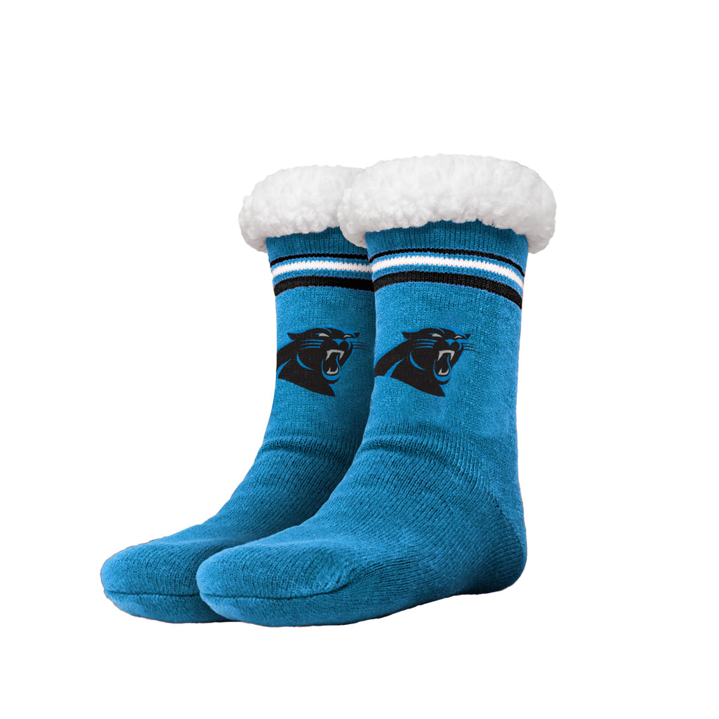 Carolina Panthers Stripe Logo Tall Footy Slipper Socks
