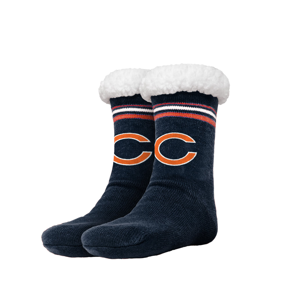 Chicago Bears Stripe Logo Tall Footy Slipper Socks