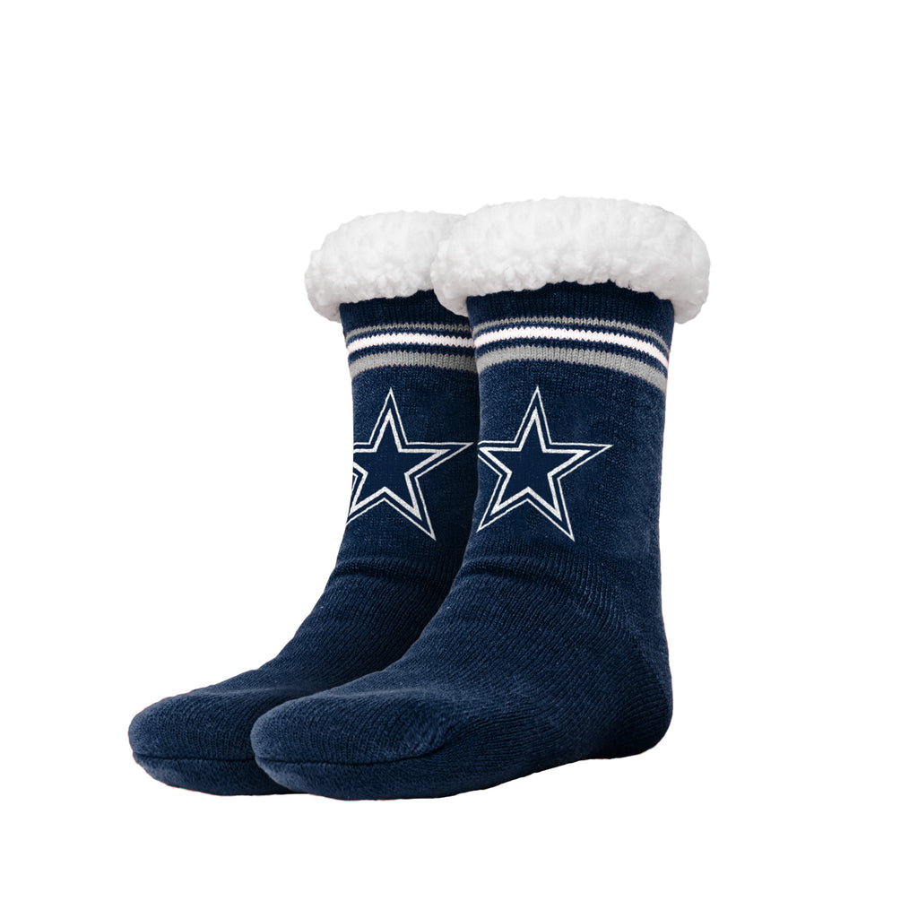 Dallas Cowboys Stripe Logo Tall Footy Slipper Socks