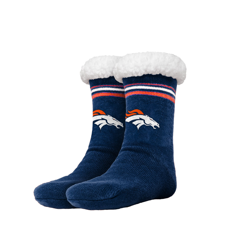 Denver Broncos Stripe Logo Tall Footy Slipper Socks