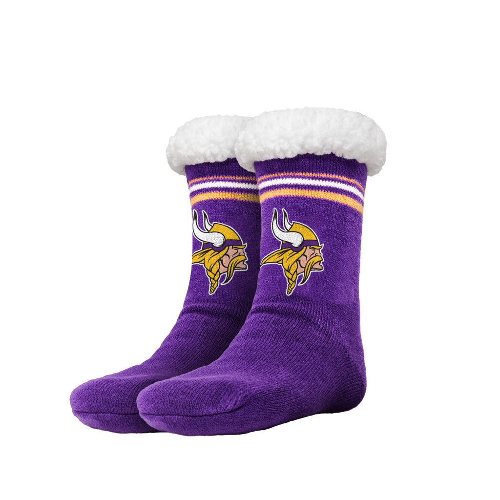 Minnesota Vikings Stripe Logo Tall Footy Slipper Socks