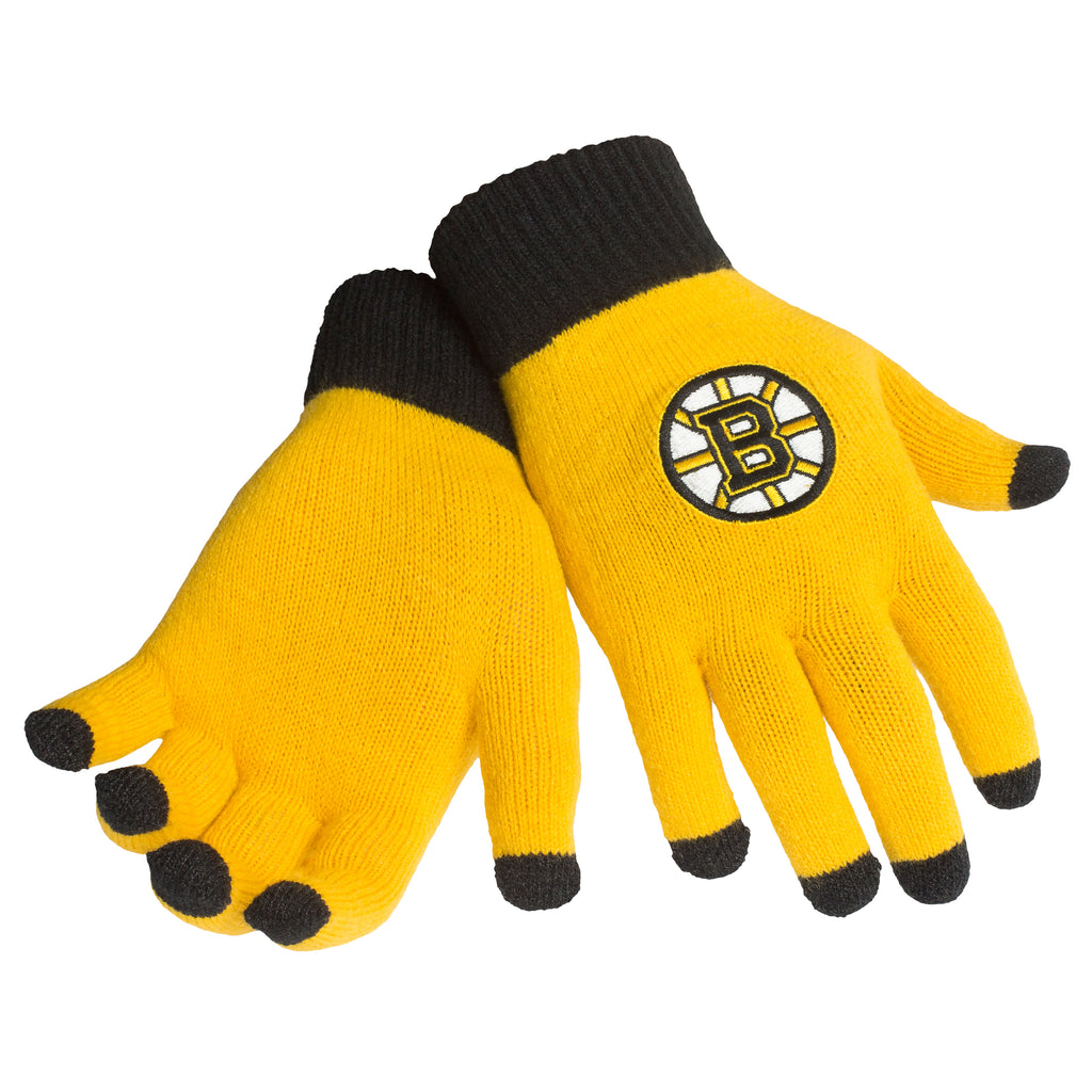 Boston Bruins Solid Knit Text Glove
