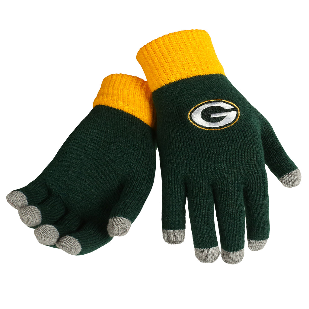 Green Bay Packers Solid Knit Text Glove
