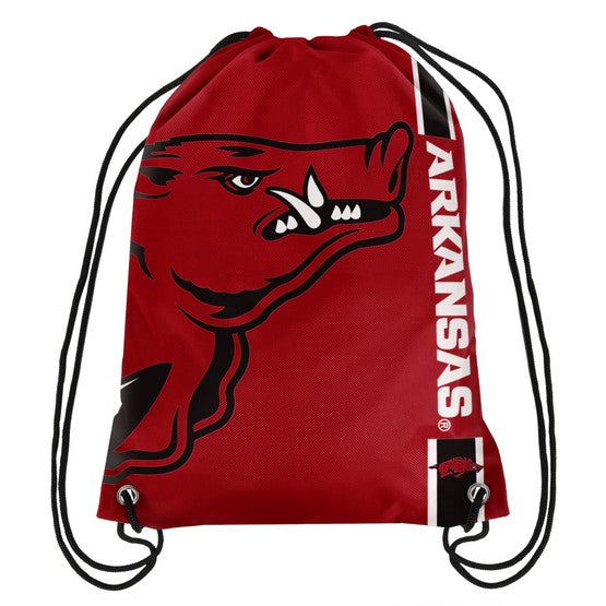 Arkansas Razorbacks Side Stripe Drawstring Backpack