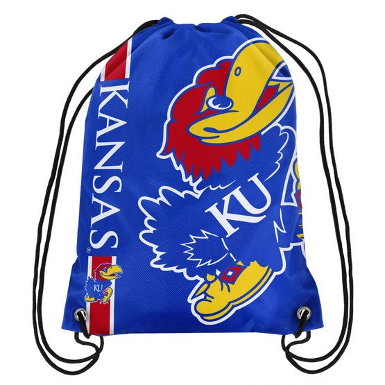 Kansas Jayhawks Side Stripe Drawstring Backpack