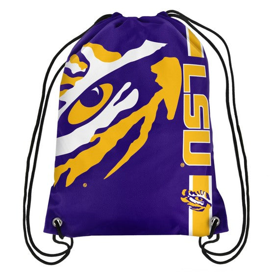 LSU Tigers Side Stripe Drawstring Backpack