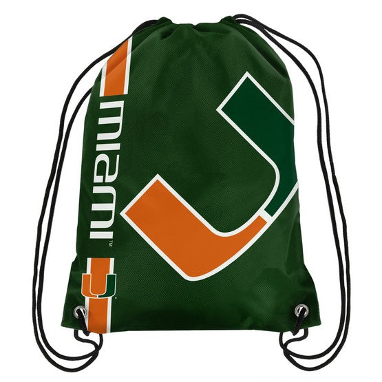 Miami Hurricanes Side Stripe Drawstring Backpack