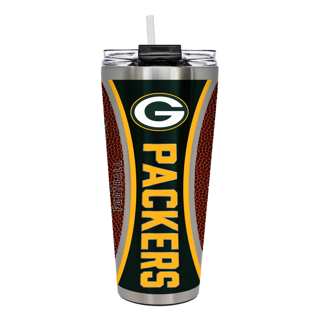 Green Bay Packers 32oz Big Slim Tumbler - Gameball Design