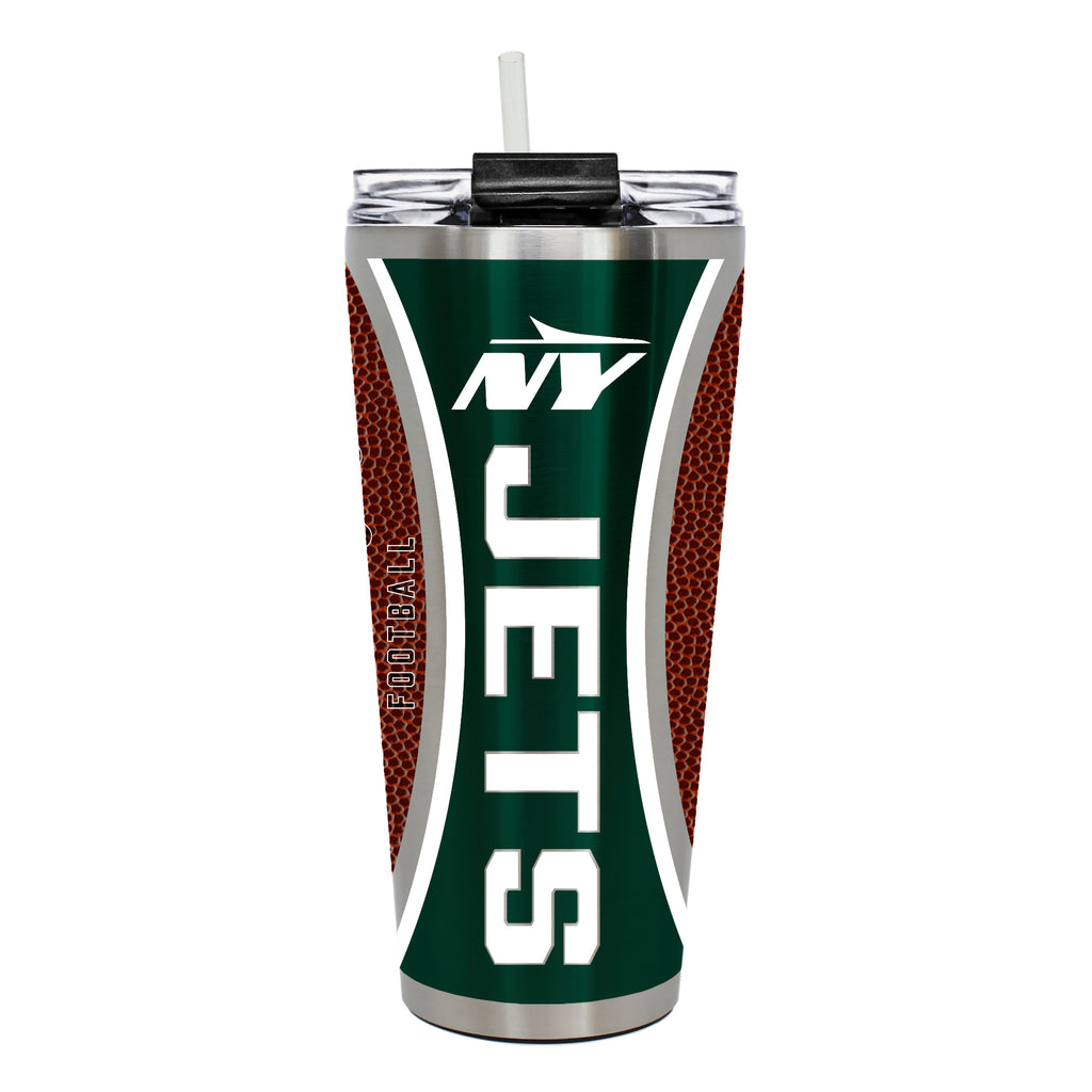 New York Jets 32oz Big Slim Tumbler - Gameball Design
