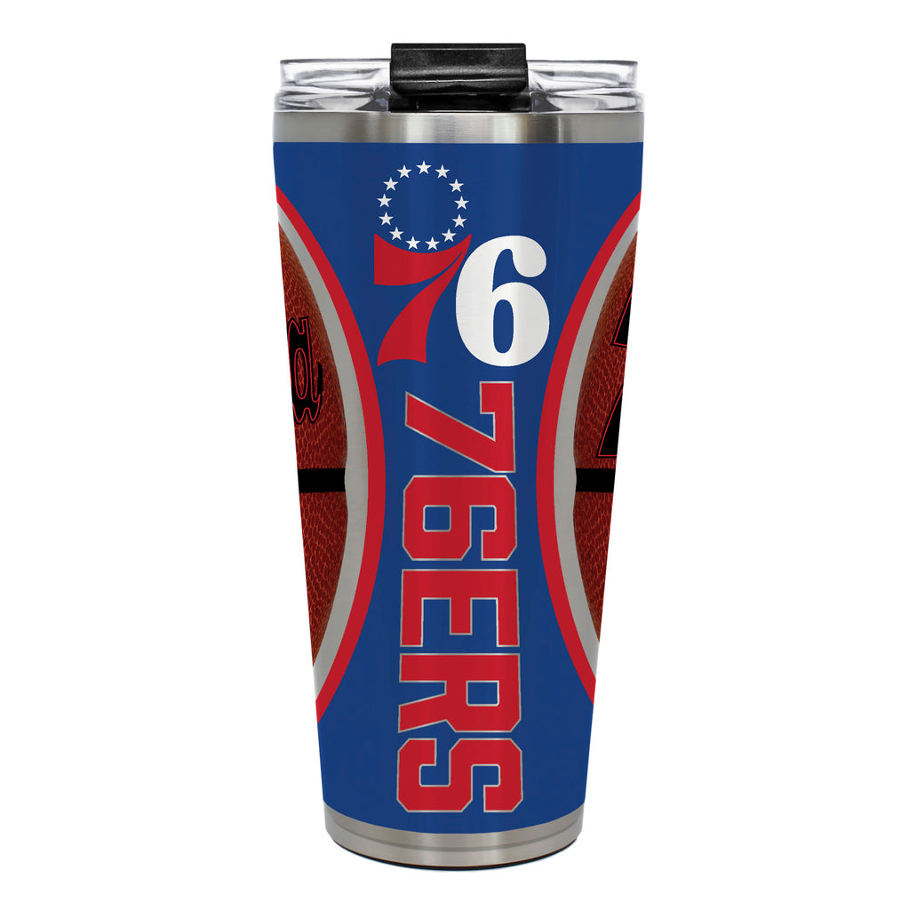 Philadelphia 76ers 32oz Big Slim Tumbler - Gameball Design