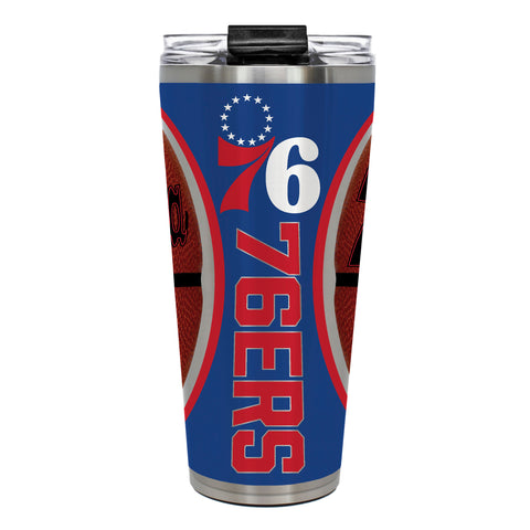 Philadelphia 76ers 32oz Big Slim Tumbler - Gameball Design