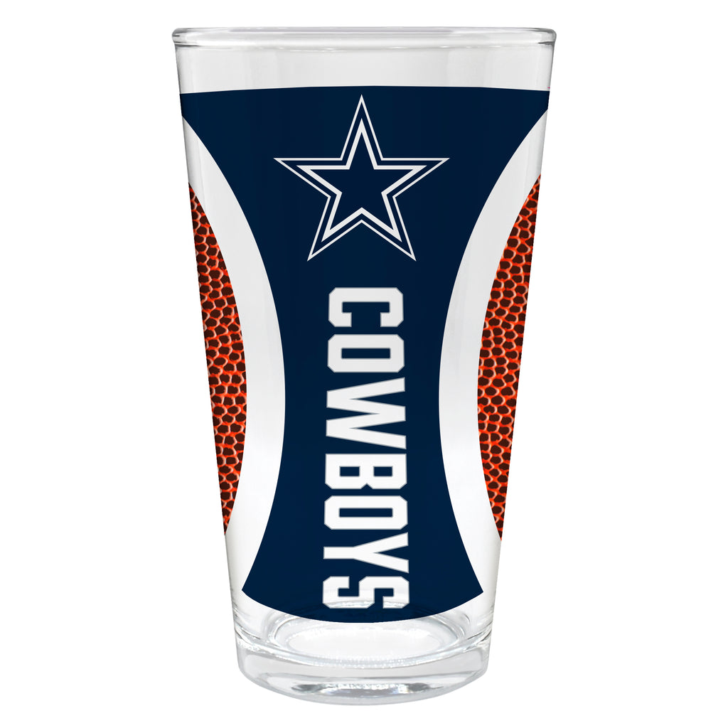 Dallas Cowboys 16oz Pint Glass - Gameball Design