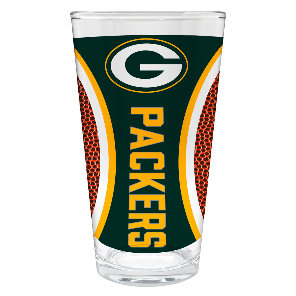 Green Bay Packers 16oz Pint Glass - Gameball Design