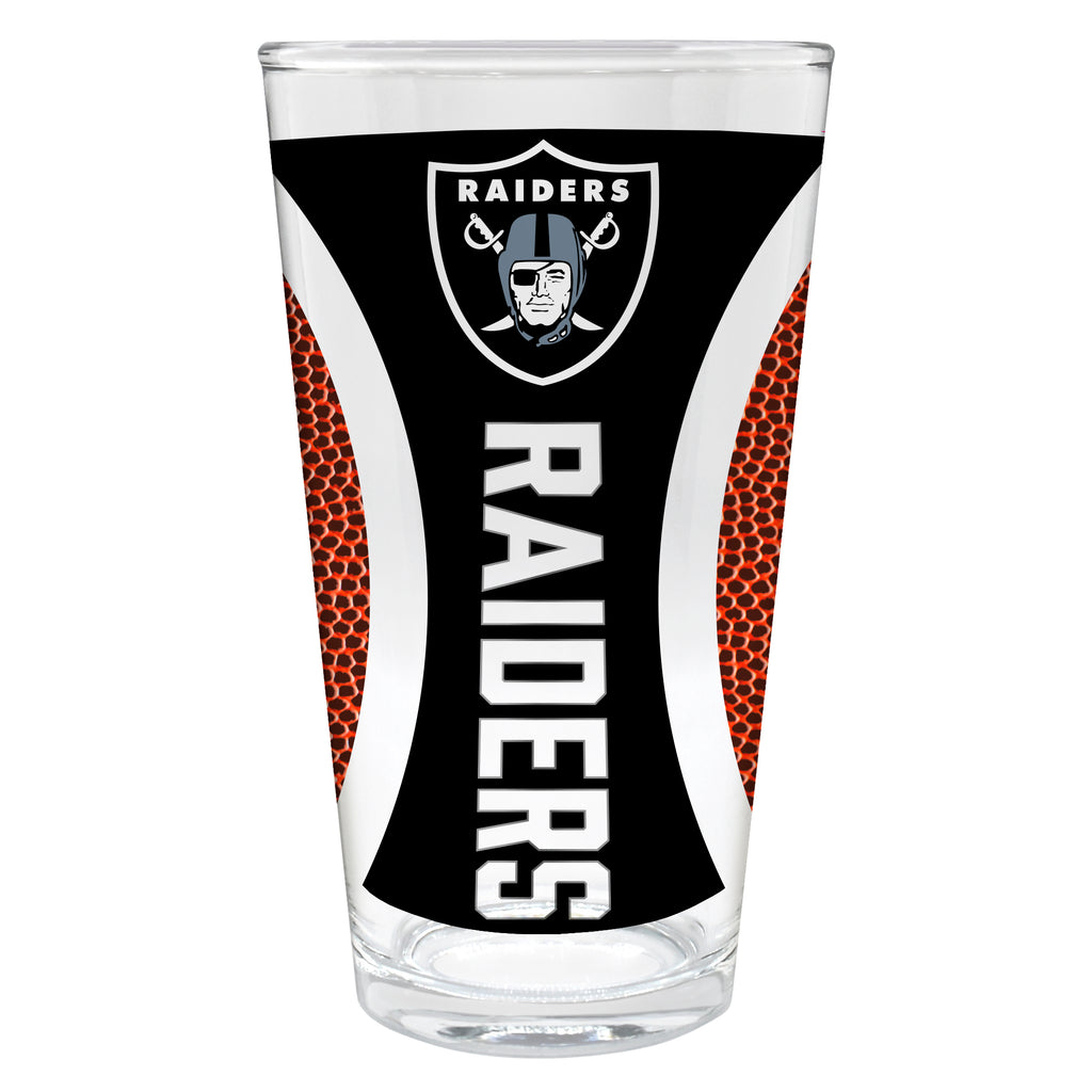 Las Vegas Raiders 16oz Pint Glass - Gameball Design
