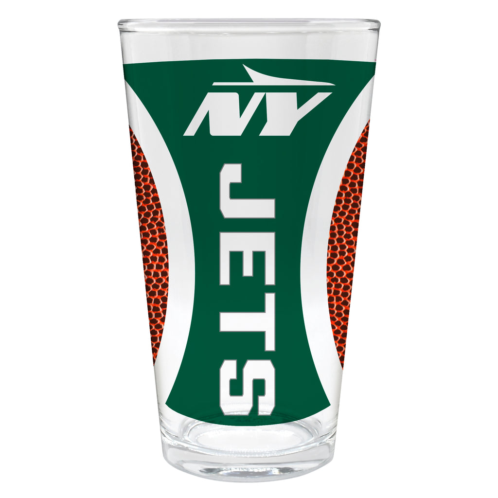 New York Jets 16oz Pint Glass - Gameball Design