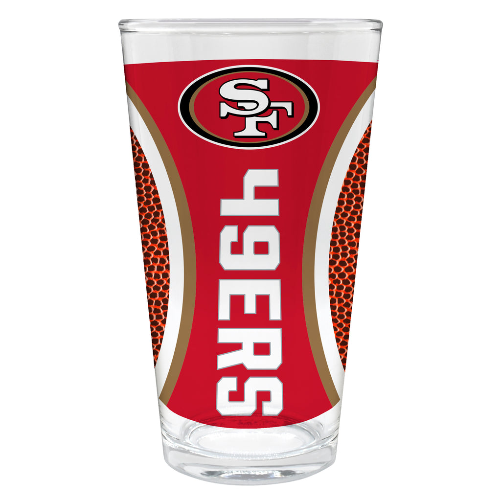 San Francisco 49ers 16oz Pint Glass - Gameball Design