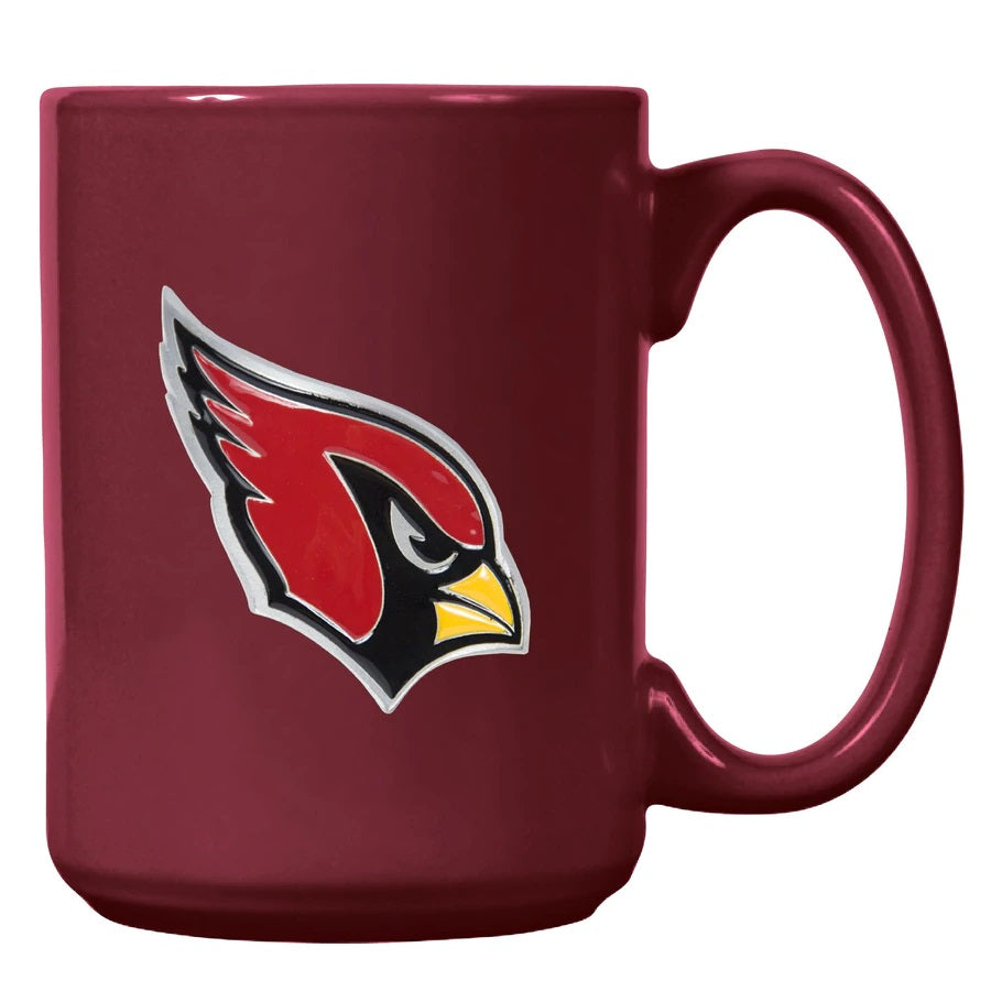 Arizona Cardinals 15oz. Metal Emblem Logo Ceramic Mug
