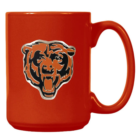 Chicago Bears 15oz. Metal Emblem Logo Ceramic Mug