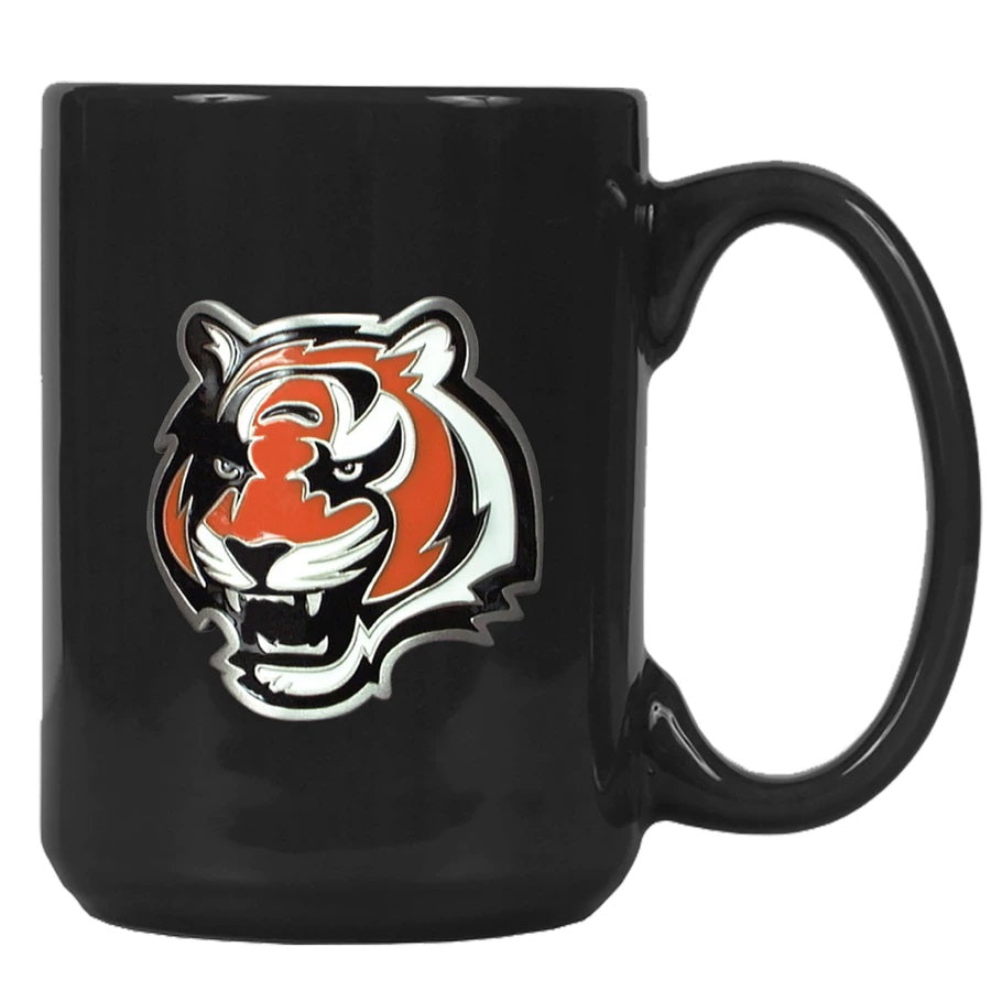 Cincinnati Bengals 15oz. Metal Emblem Logo Ceramic Mug