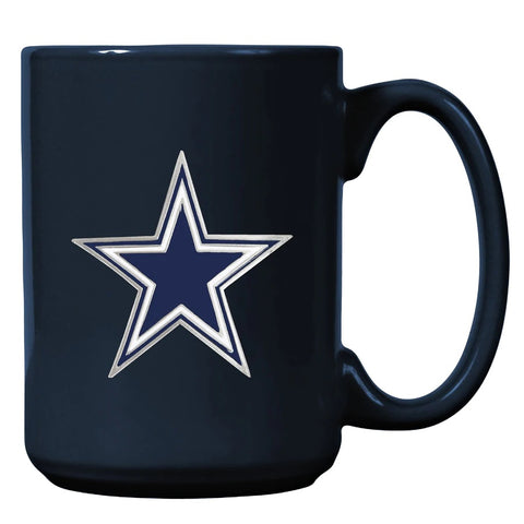 Dallas Cowboys 15oz. Metal Emblem Logo Ceramic Mug