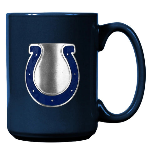 Indianapolis Colts 15oz. Metal Emblem Logo Ceramic Mug