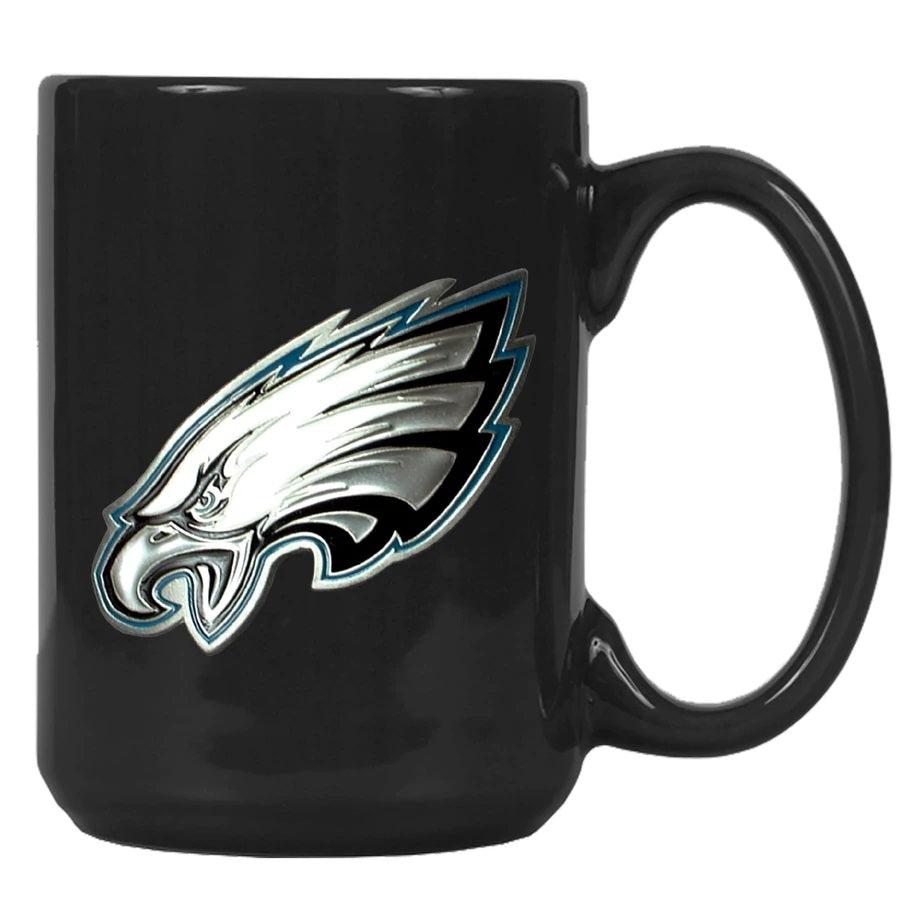 Philadelphia Eagles 15oz. Metal Emblem Logo Ceramic Mug