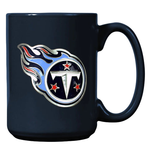 Tennessee Titans 15oz. Metal Emblem Logo Ceramic Mug