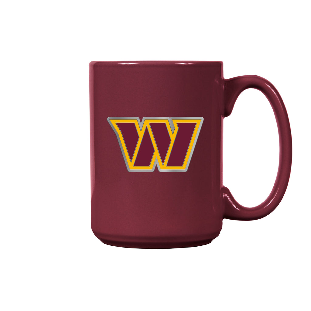 Washington Commanders 15oz. Metal Emblem Logo Ceramic Mug