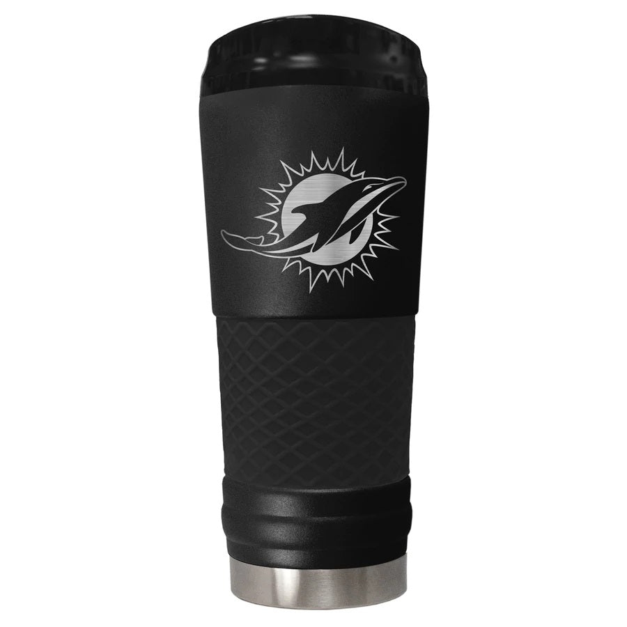 Miami Dolphins "The Draft" 24oz. Stainless Steel Travel Tumbler - Stealth