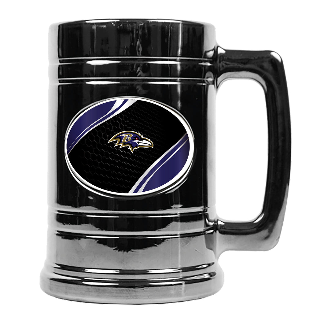 Baltimore Ravens Metallic Chrome Indent Tankard