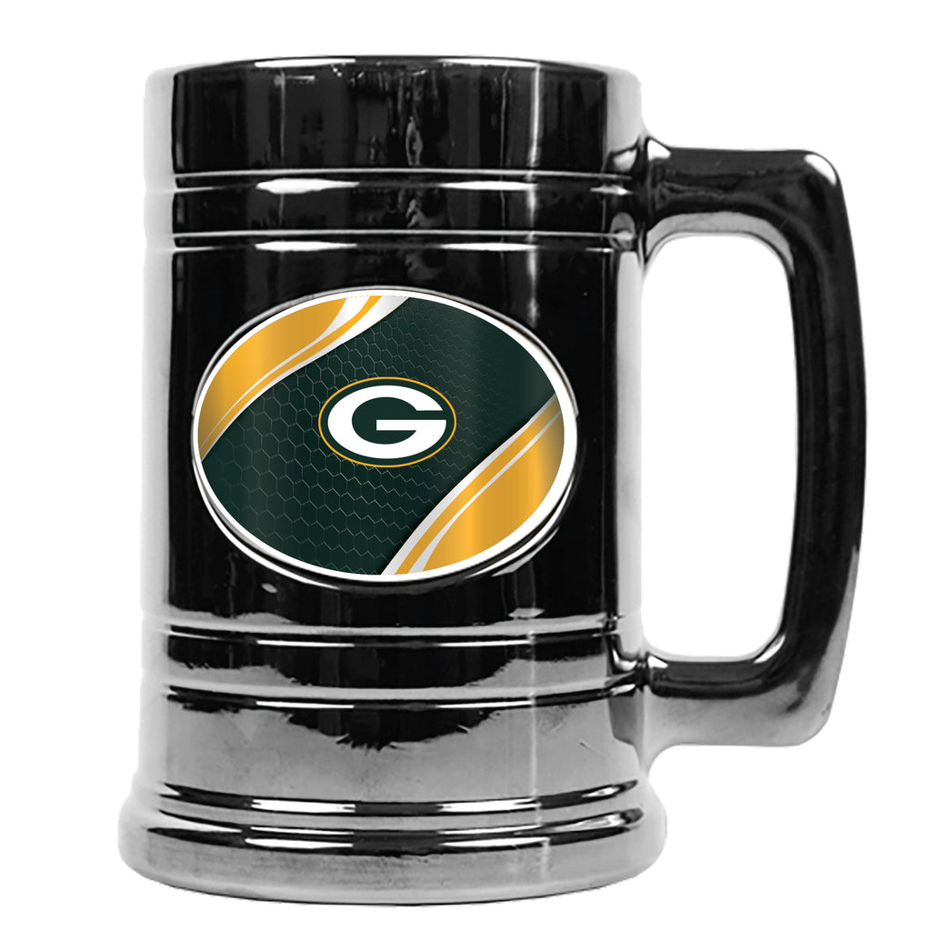 Green Bay Packers Metallic Chrome Indent Tankard