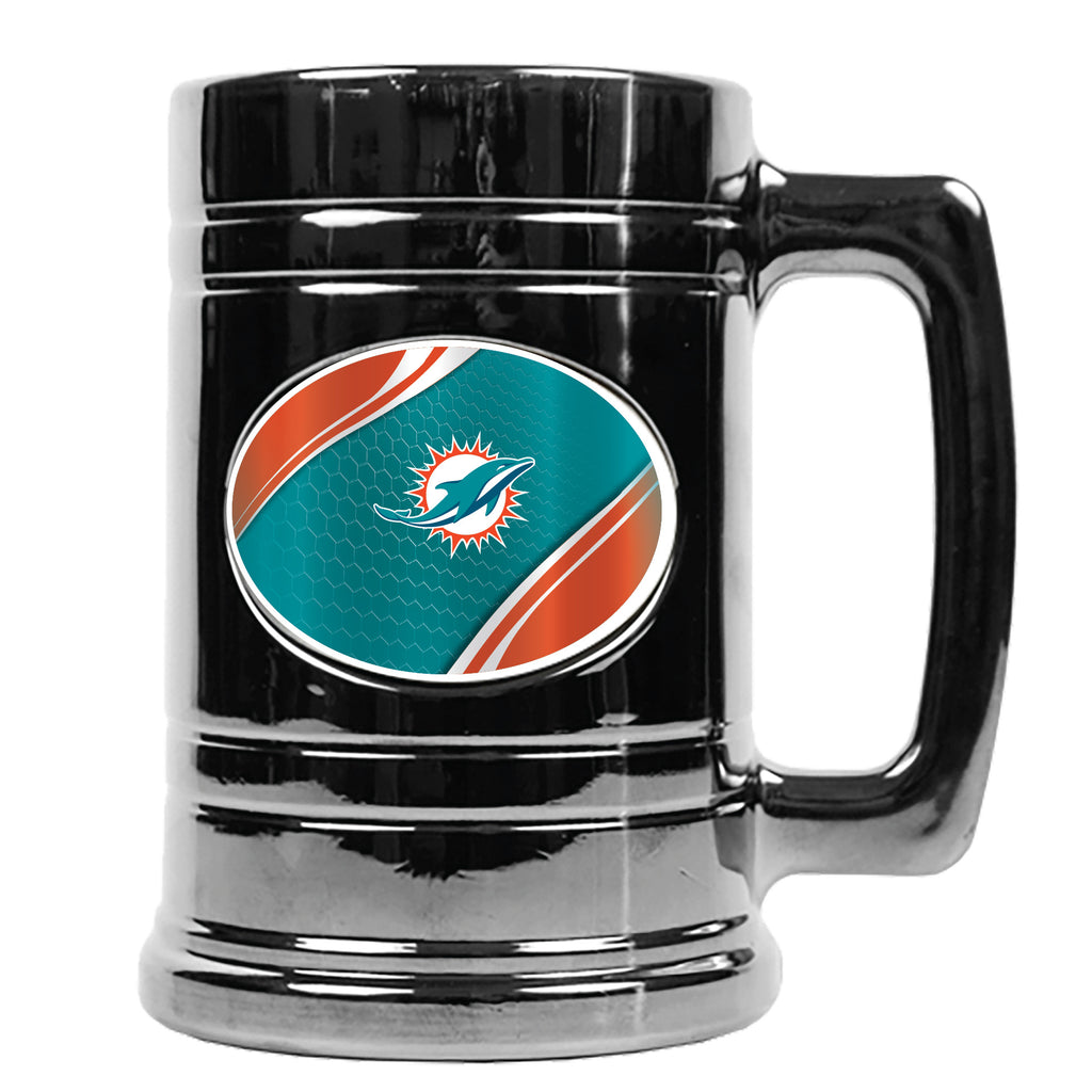 Miami Dolphins Metallic Chrome Indent Tankard