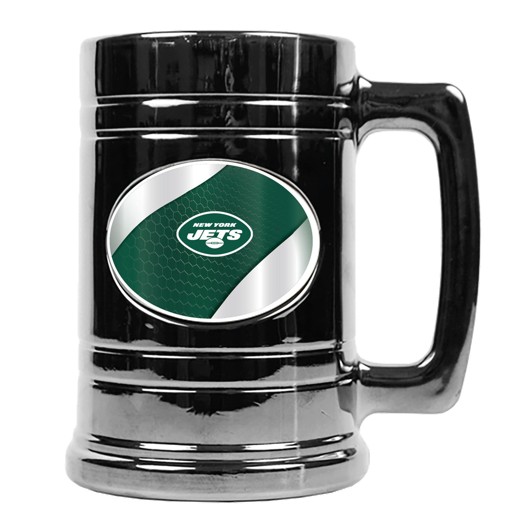 New York Jets Metallic Chrome Indent Tankard