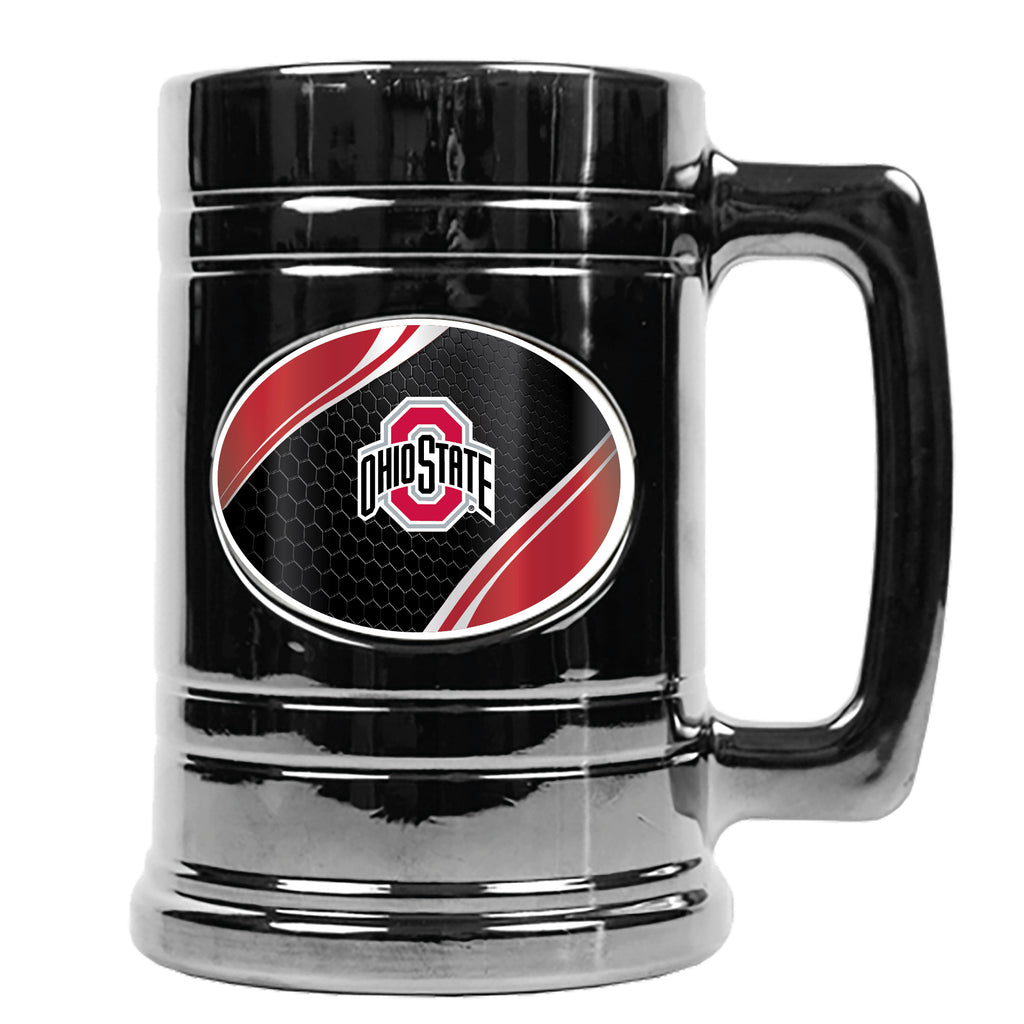 Ohio State Buckeyes Metallic Chrome Indent Tankard