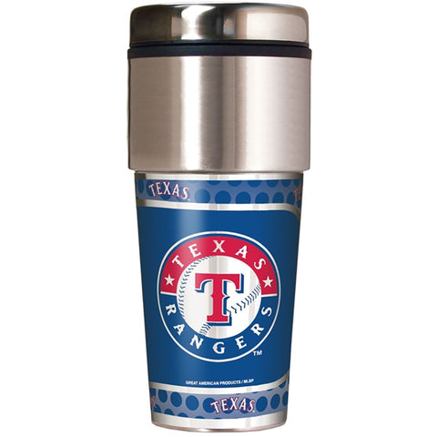 Texas Rangers 16oz Metallic Coffee Travel Mug