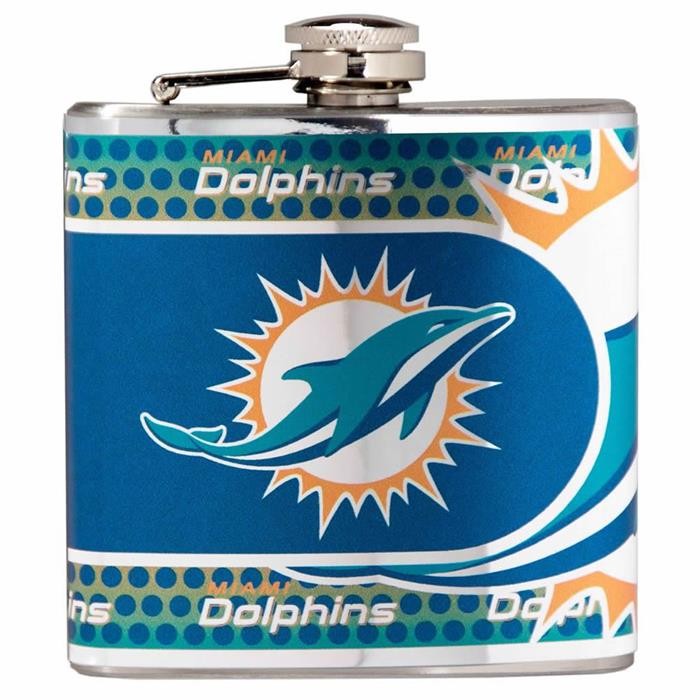 Miami Dolphins Metallic Wrap Flask